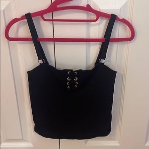 Stretchy black tank top